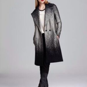 Diane Von Furstenberg Elegant Black and Gray Women's Coat